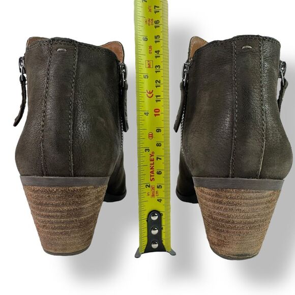 Frye Judy Ankle Boots Short Booties Brown Leather Double Side Zip Womens 7 M - Picture 6 of 13